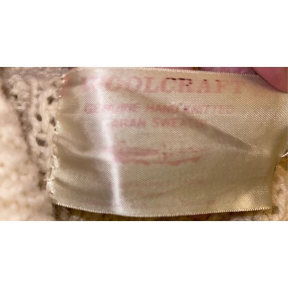 Vintage Wool Fisherman hand knit Cardigan sweater w/ wooden buttons sz XL by Woo - Picture 15 of 16